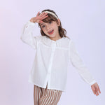 White Jacquard Shirt for Girls Image