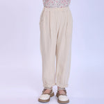 Beige Plain Pants for Girls Image