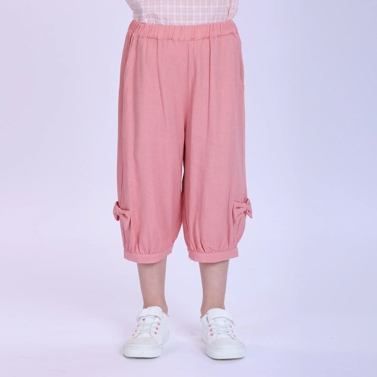 Pink Plain Pants for Girls Image