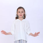 White Jacquard Shirt for Girls Image