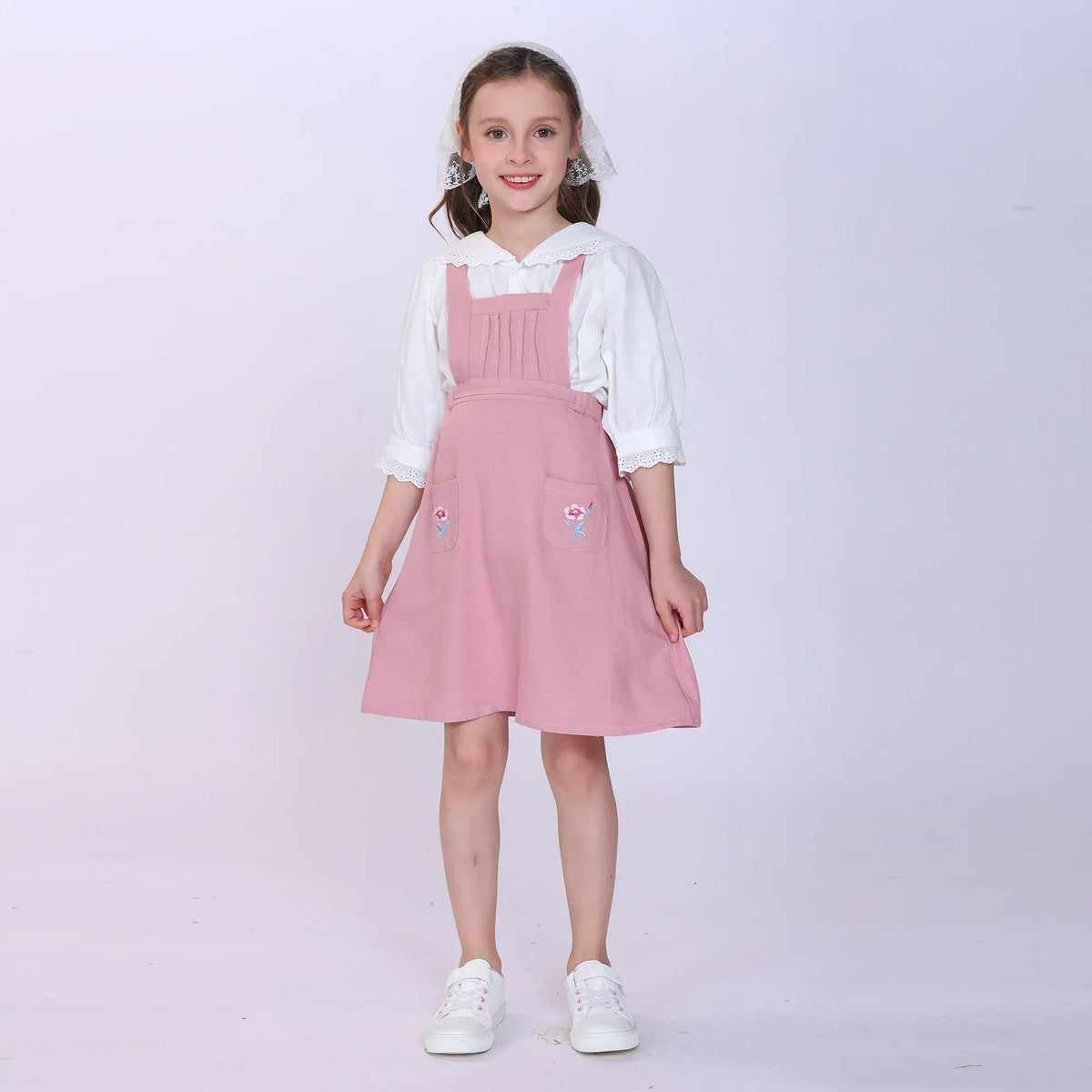 Pink Floral Dress for Girls Image