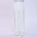 Off White Plain Pants for Girls Image