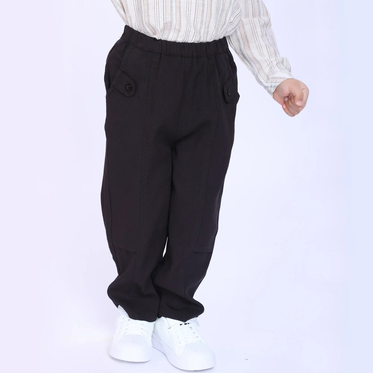 Black Plain Pants for Baby Boy Image