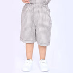 Khaki Checked Shorts for Baby Boy Image