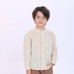 Beige Striped Shirt for Boys Image