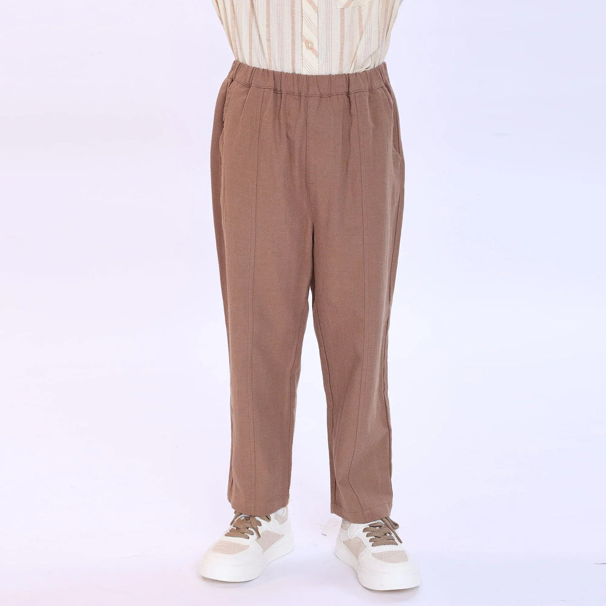 Khaki Plain Pants for Boys Image