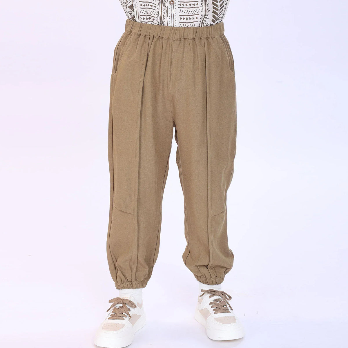 Army Green Plain Pants for Boys Image