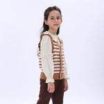 Casual Striped Waistcoat for Girls Image