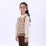 Casual Striped Waistcoat for Girls Image