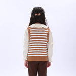 Casual Striped Waistcoat for Girls Image