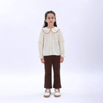 Beige Casual Floral Shirt for Girls Image