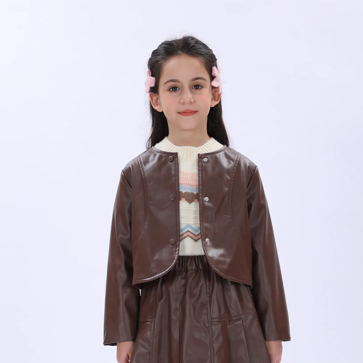 Casual Plain Jacket for Girls Image