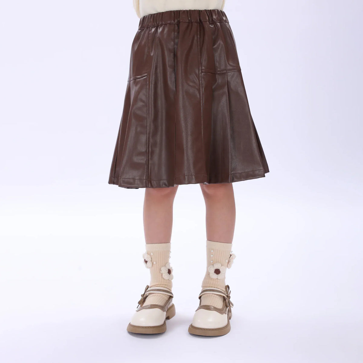 Casual Plain Skirt for Girls Image