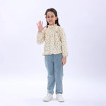 Beige Casual Floral Shirt for Girls Image