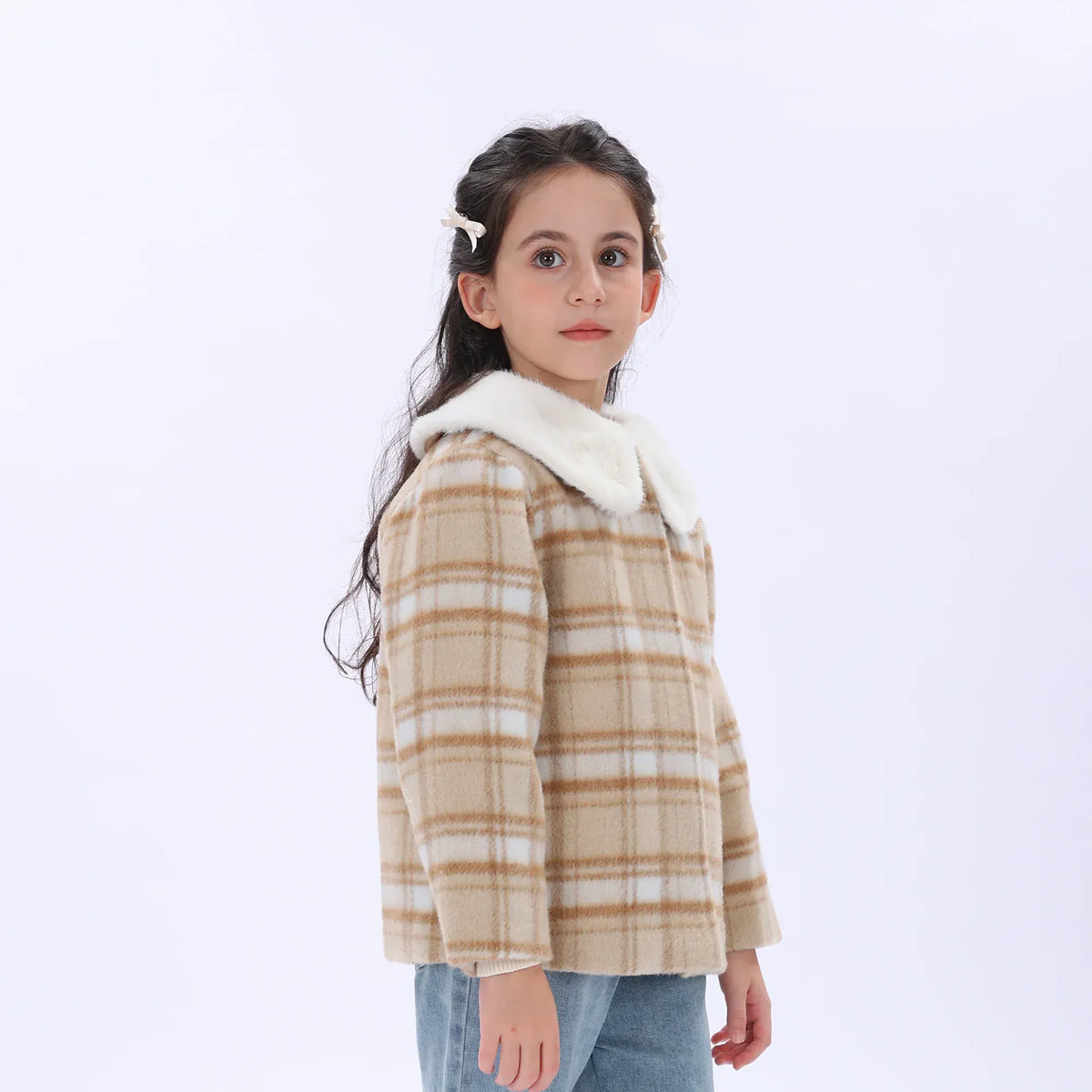 Casual Checked Jacket for Girls Image