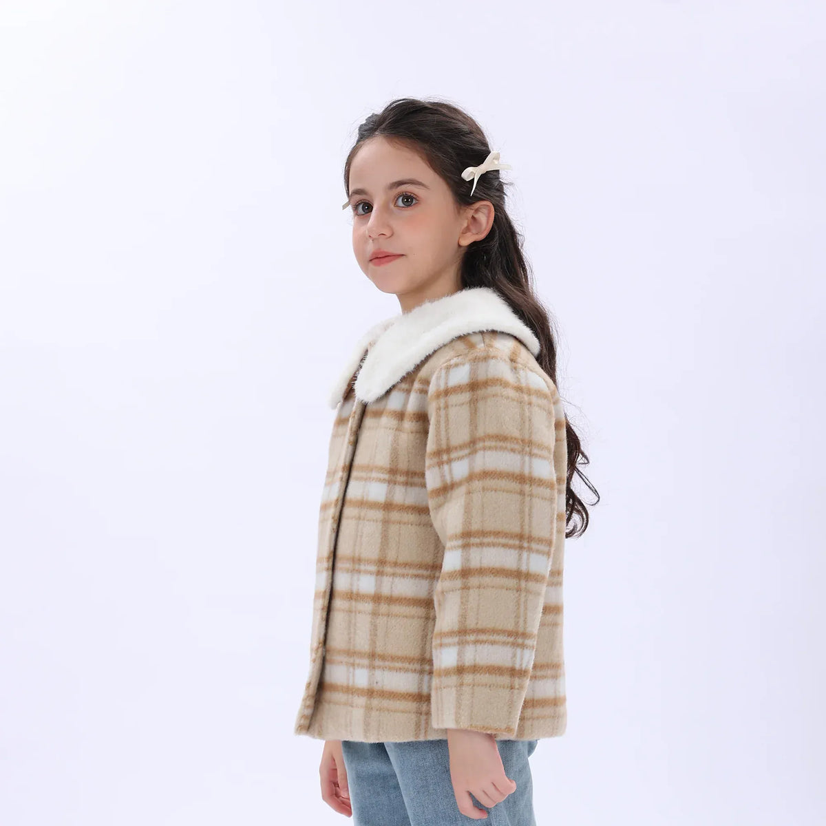 Casual Checked Jacket for Girls Image