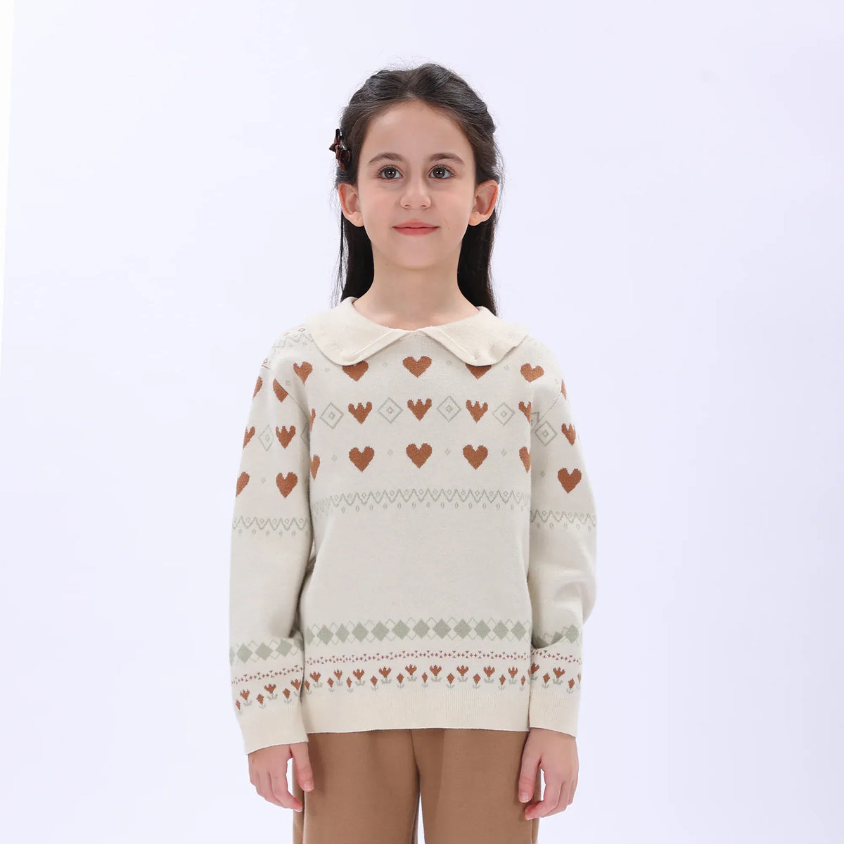 Casual Jacquard Sweater for Girls Image