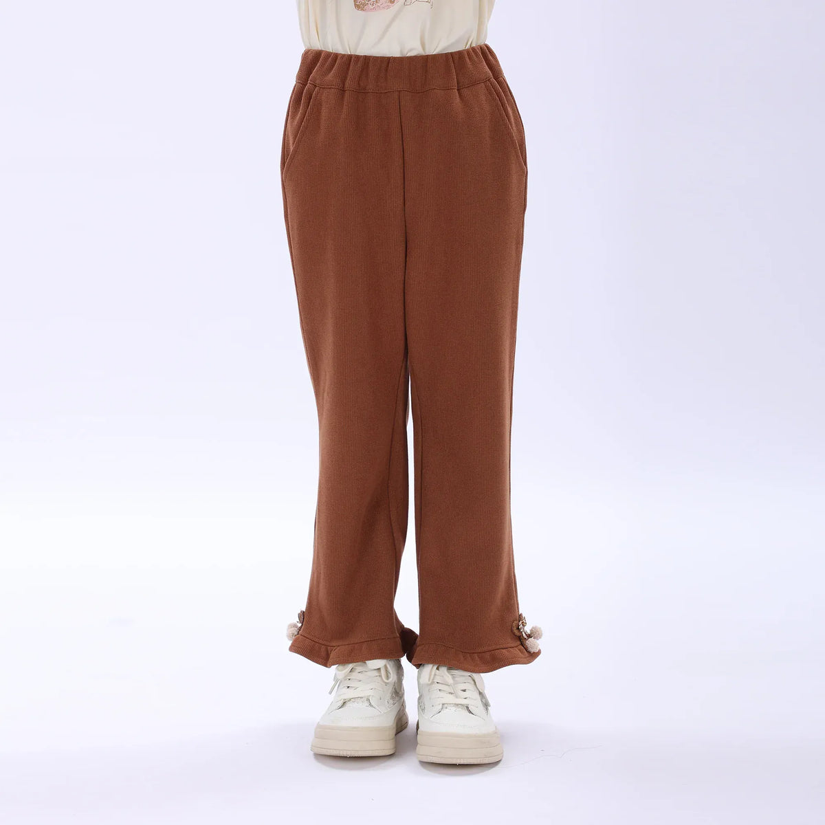 Casual Plain Pants for Girls Image