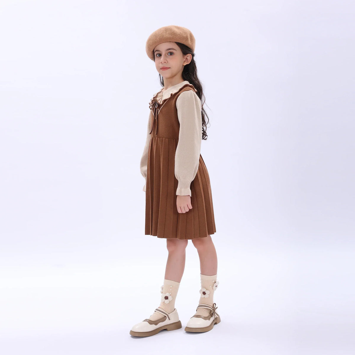 Casual Color-Blocked Dress for Girls Image