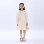Beige Casual Floral Dress for Girls Image