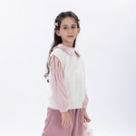 Off White Casual Jacquard Waistcoat for Girls Image