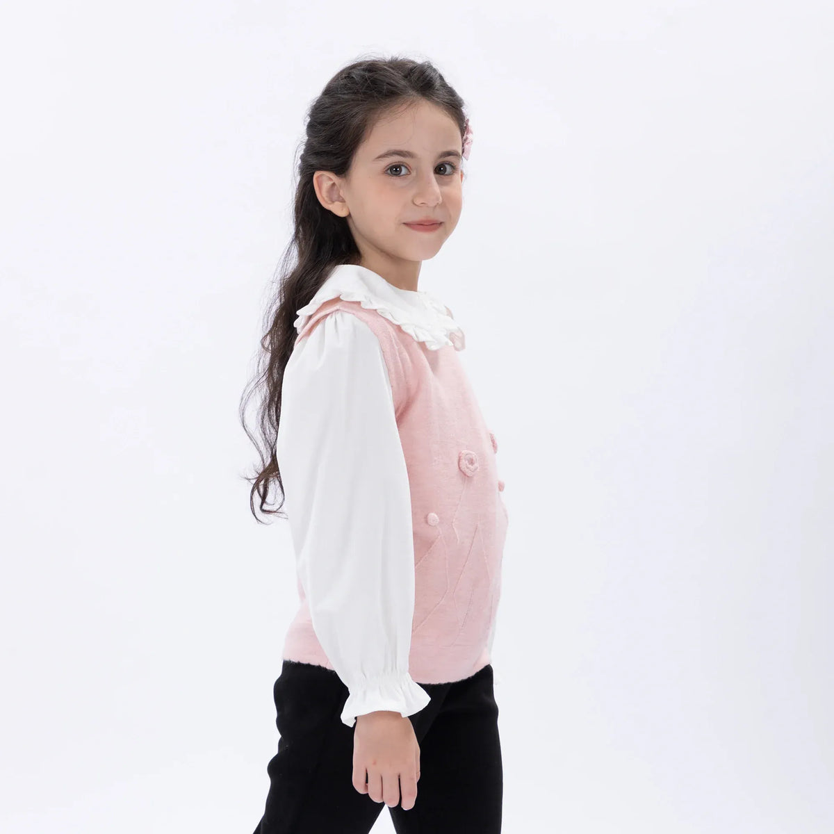Casual Jacquard Waistcoat for Girls Image