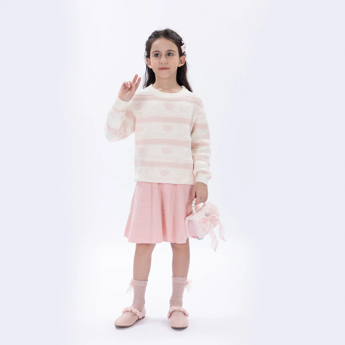 Casual Jacquard Sweater for Girls Image