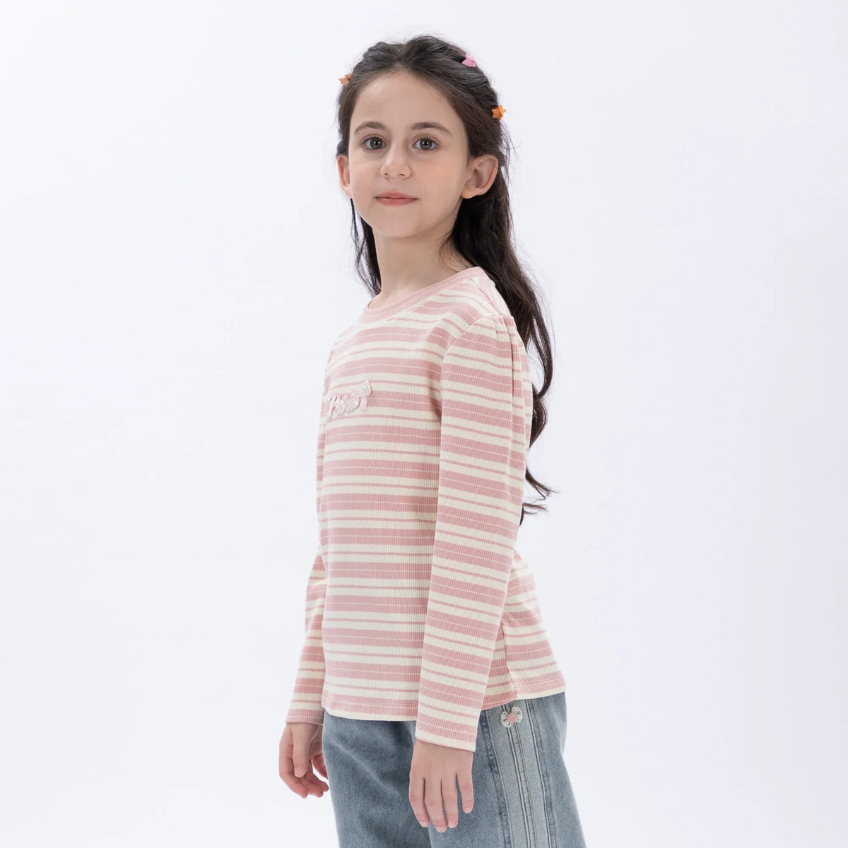 Casual Striped T.Shirt for Girls Image