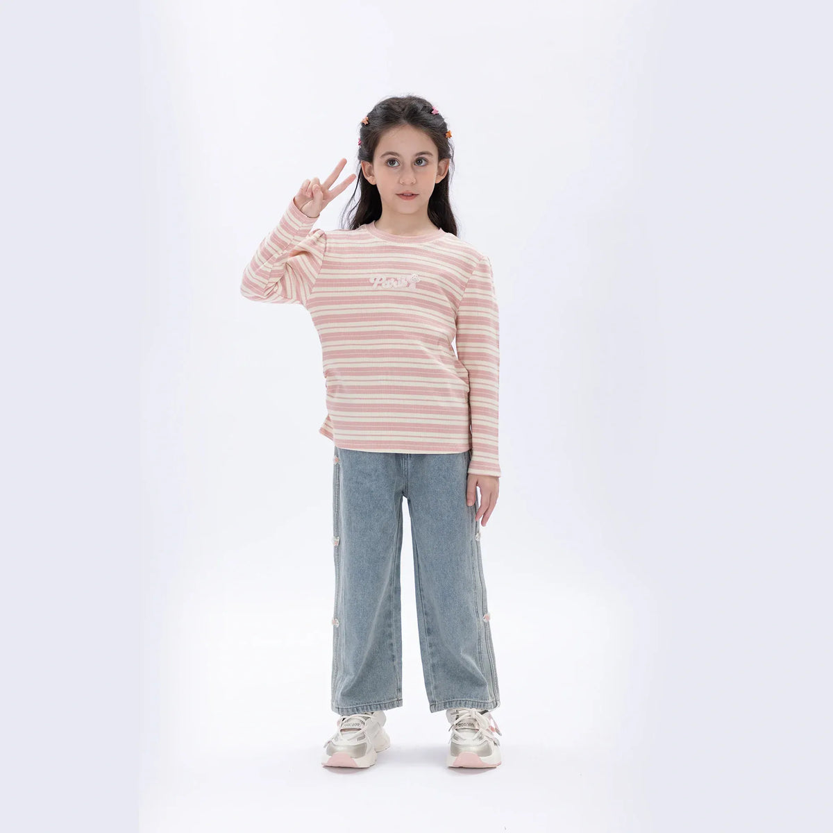Casual Washed Jeans Pants for Girls Image