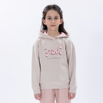 Dark Beige Casual Printed Hoodie for Girls Image