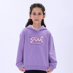 Purple Casual Printed Hoodie for Girls Image