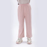 Pink Casual Solid Pants for Girls Image