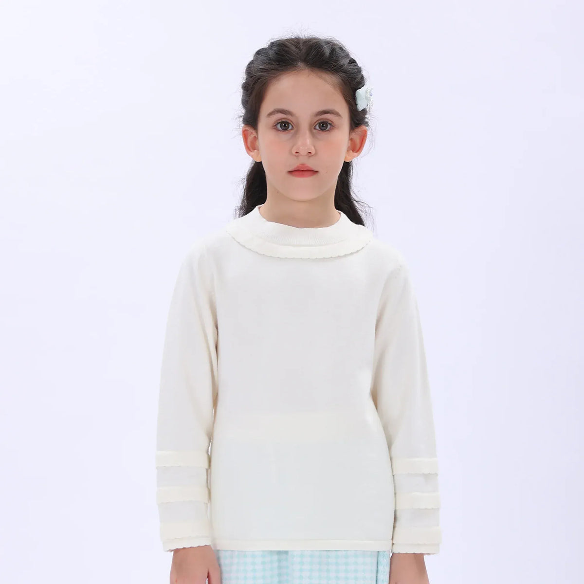 Casual Plain Sweater for Girls Image
