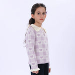 Casual Checked Sweater for Girls Image