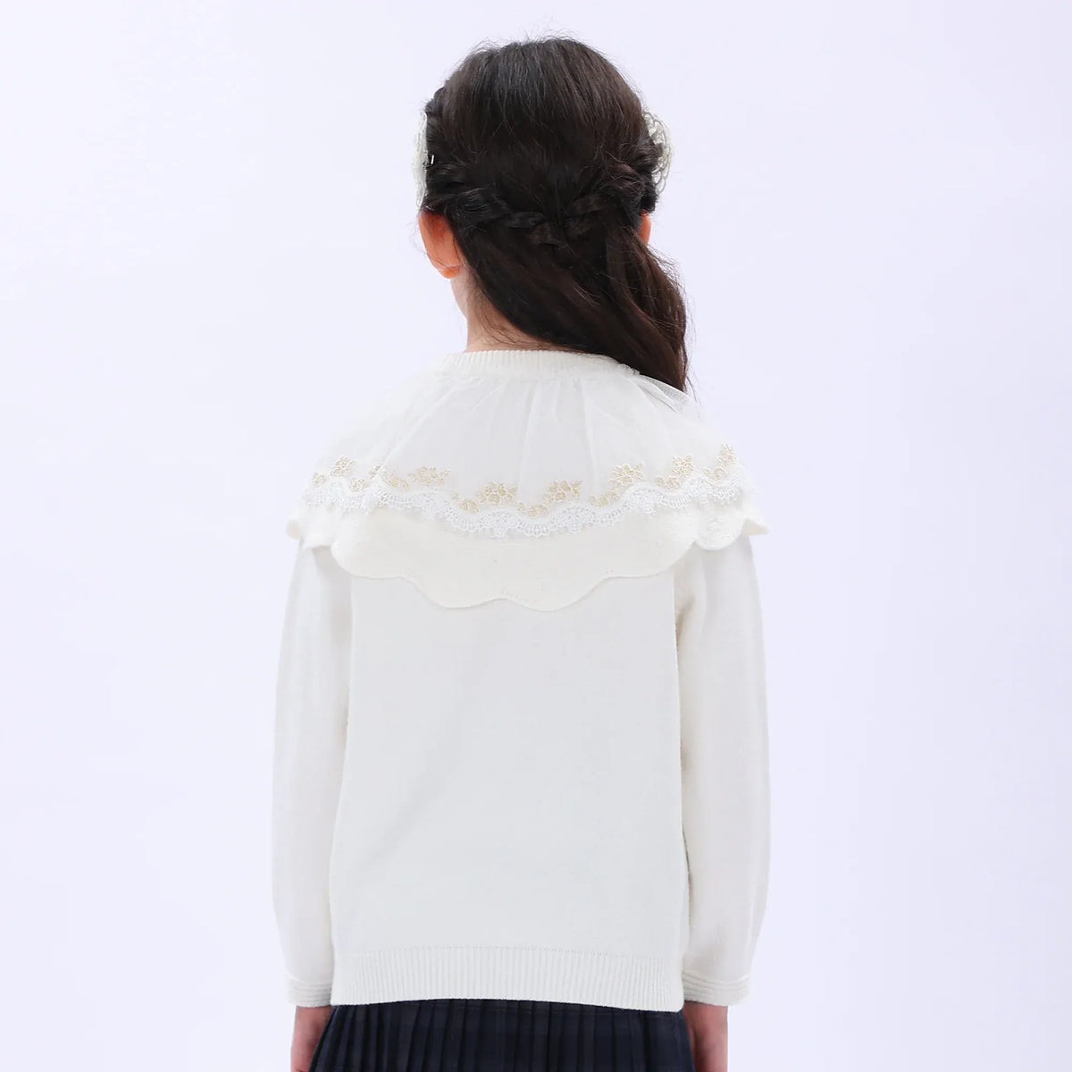 Casual Floral Sweater for Girls Image