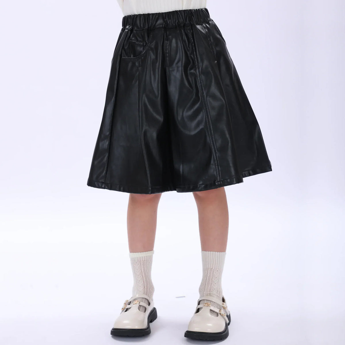 Casual Plain Skirt for Girls Image