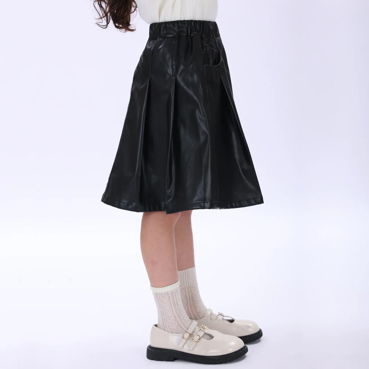 Casual Plain Skirt for Girls Image