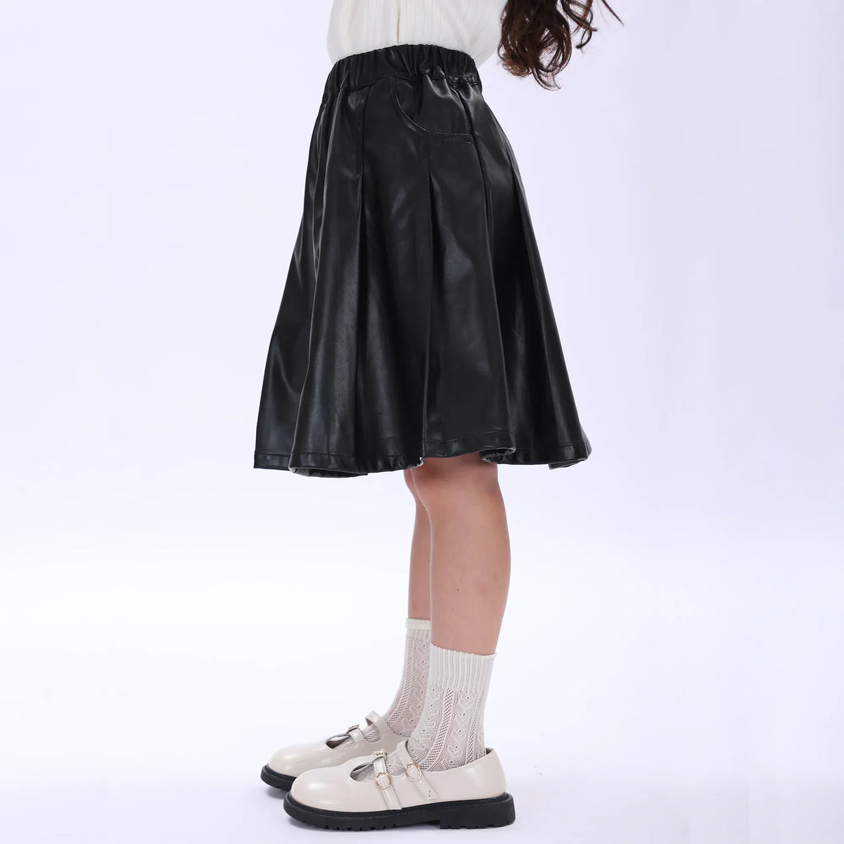 Casual Plain Skirt for Girls Image