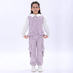 Light Purple Casual Jacquard Waistcoat for Girls Image