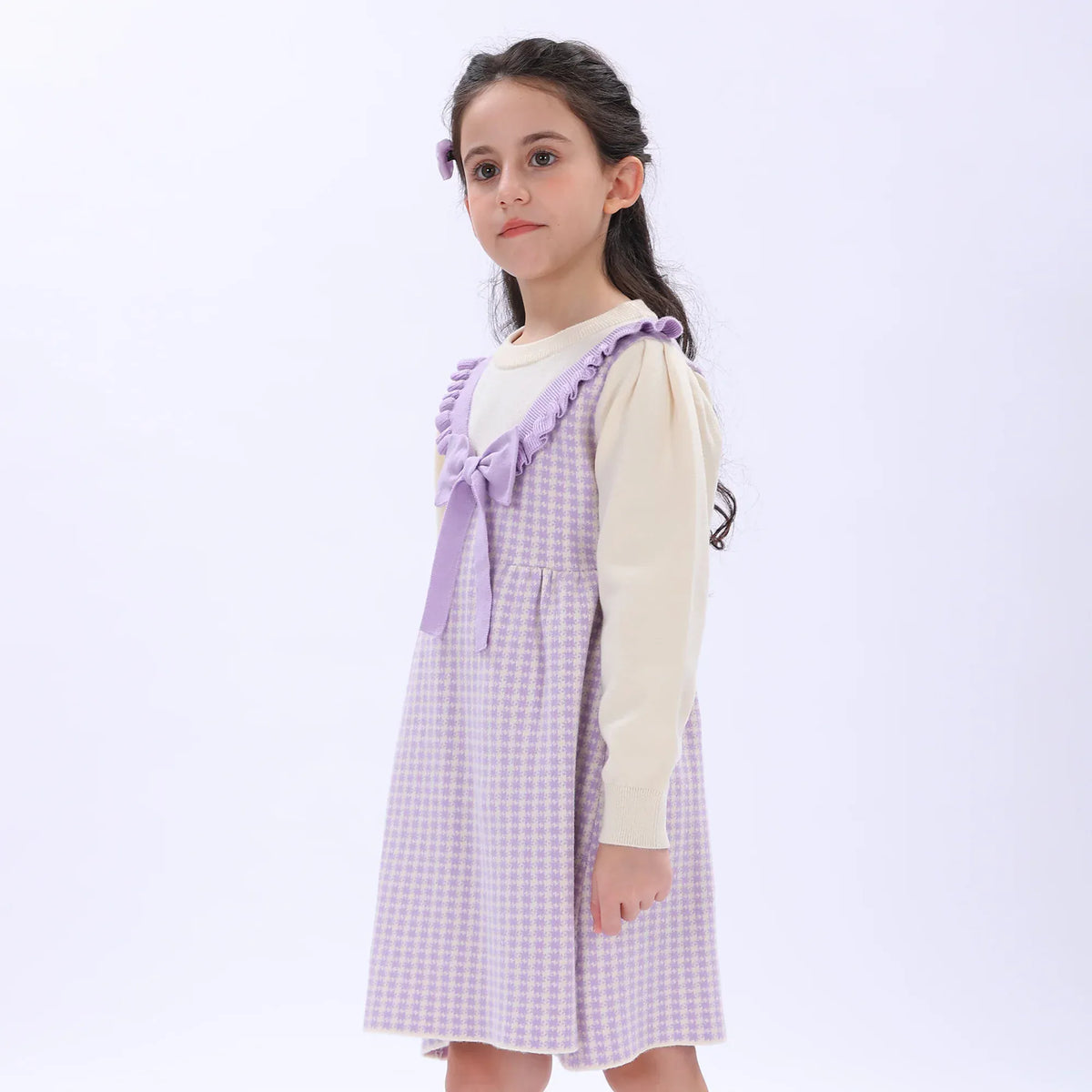 Casual Checked Dress for Girls Image