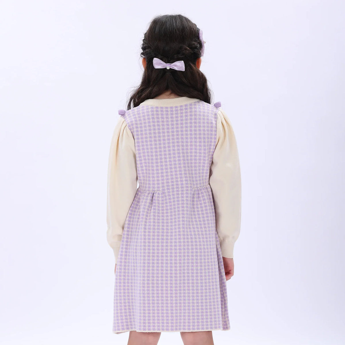 Casual Checked Dress for Girls Image
