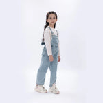 Casual Washed Jeans Overalls for Girls Image