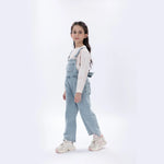 Casual Washed Jeans Overalls for Girls Image