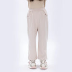Beige Casual Plain Pants for Girls Image