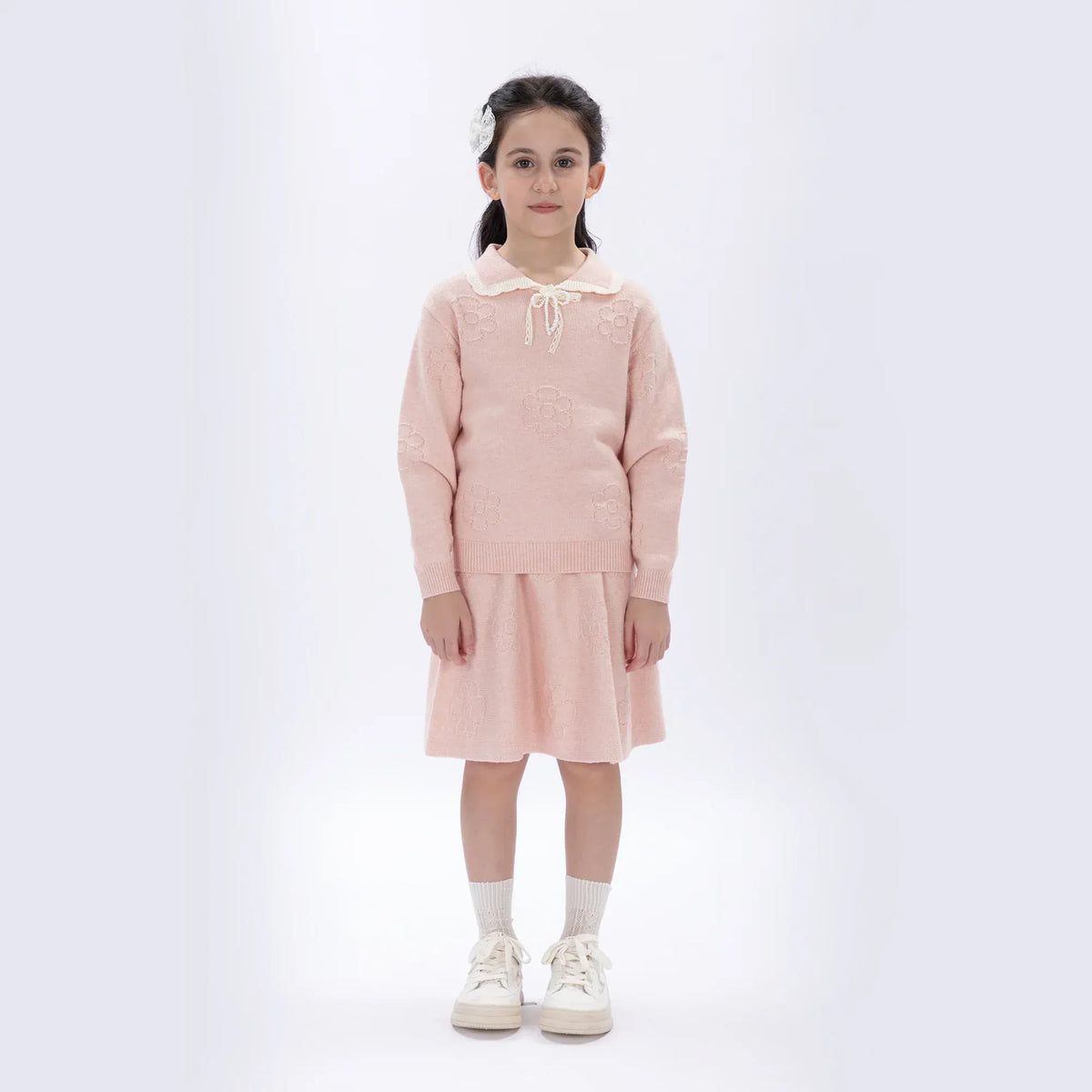 Pink Casual Floral Skirt for Girls Image