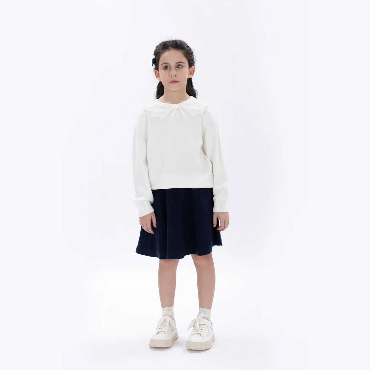 Maroon Casual Jacquard Skirt for Girls Image