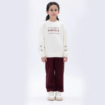 Beige Casual Printed Sweatshirt for Girls Image