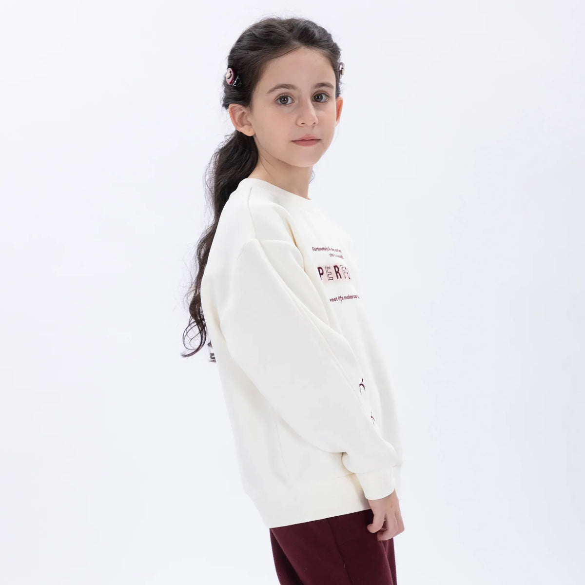 Casual Printed Sweatshirt for Girls Image