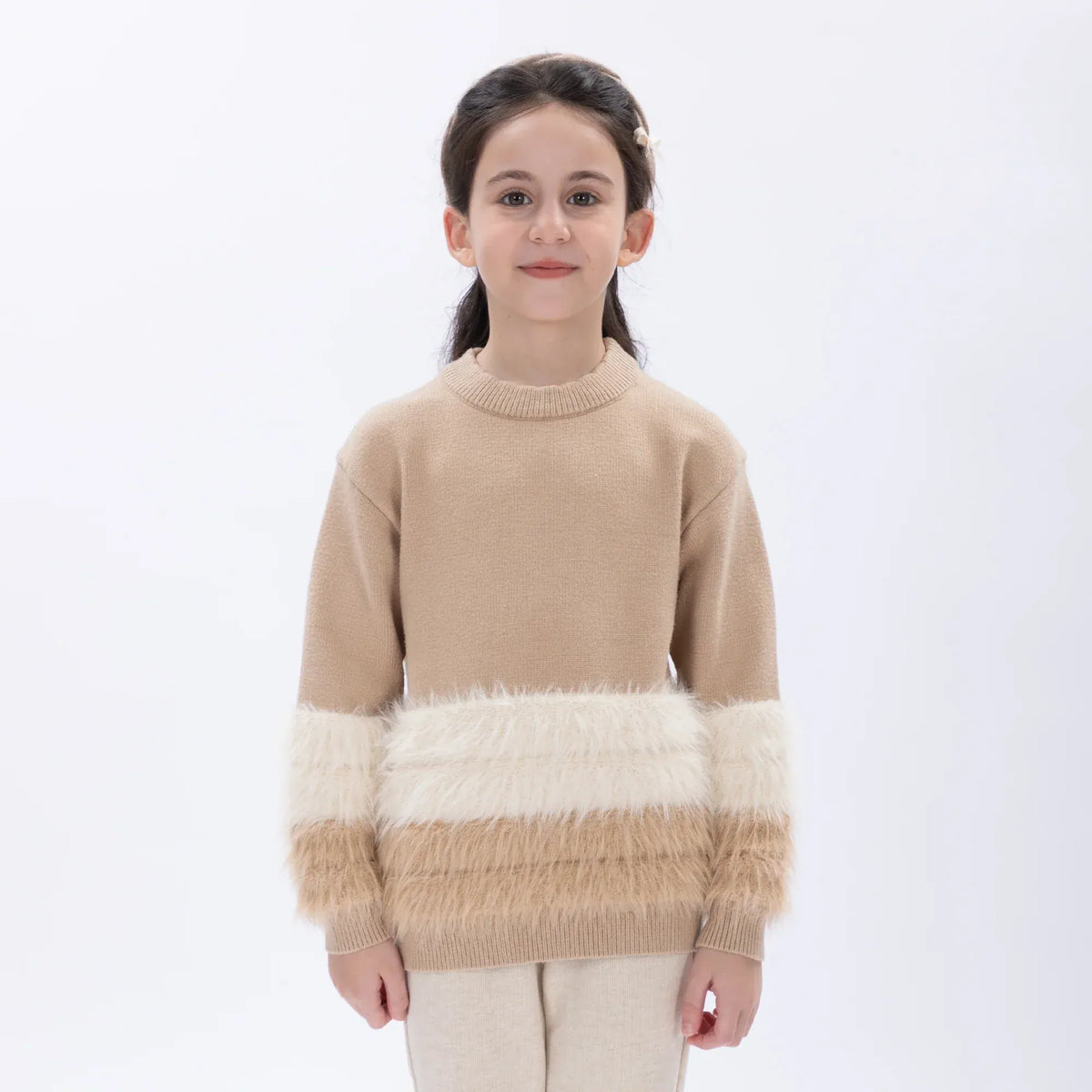 Casual Color-Blocked Sweater for Girls Image