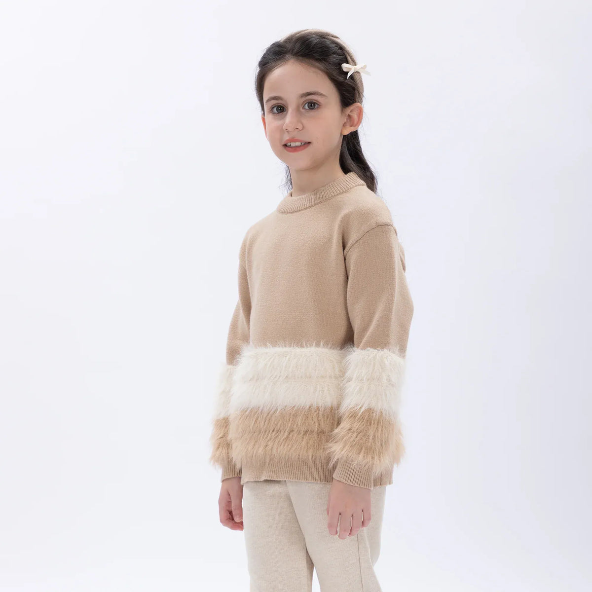 Casual Color-Blocked Sweater for Girls Image